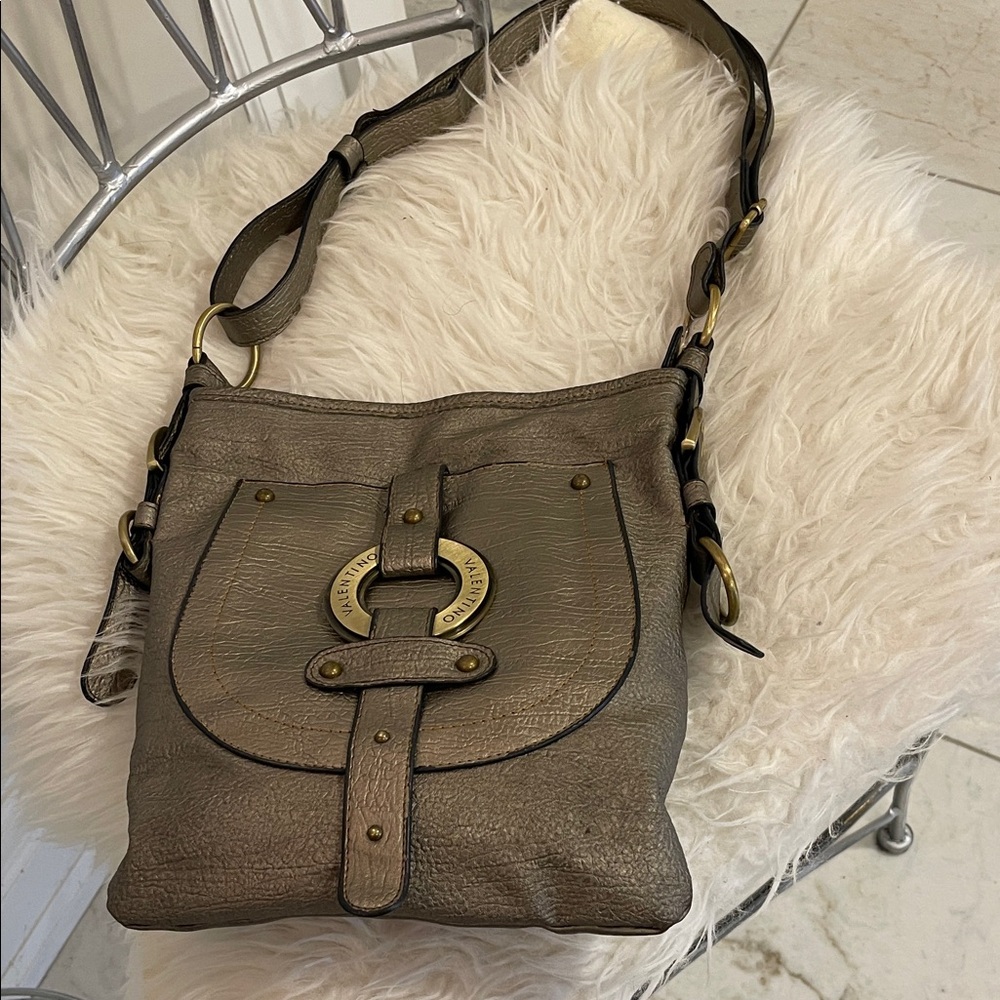 Valentino Olive Brown Leather Crossbody Bag